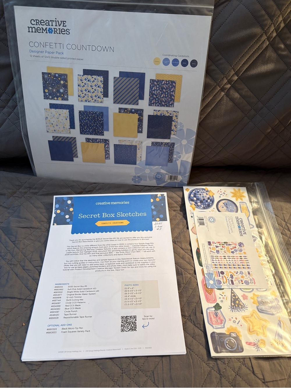 Creative Memories Confetti Countdown Paper Pack with Blue and Yellow Accents